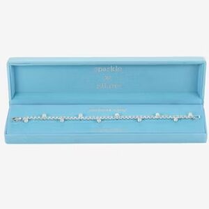 Sparkle Allure Drop Stone Womens Cubic Zirconia Pure Silver Over Brass Round 7.5